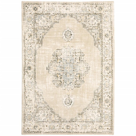 Palacedesigns 2 x 3 ft. Beige & Ivory Center Jewel Area Rug - Beige - 2 x 3 ft. PA3084891